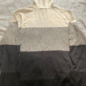 Gradient Colorblocked Turtleneck Sweater